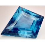 A 22ct Ice Blue Apatite Gemstone. Diamond shaped cut. No visible marks or inclusions. No certificate