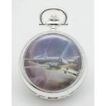 A Silver Tone, Manual Wind Pocket Watch Commemorating the WW2 British Pilots King & Barker in