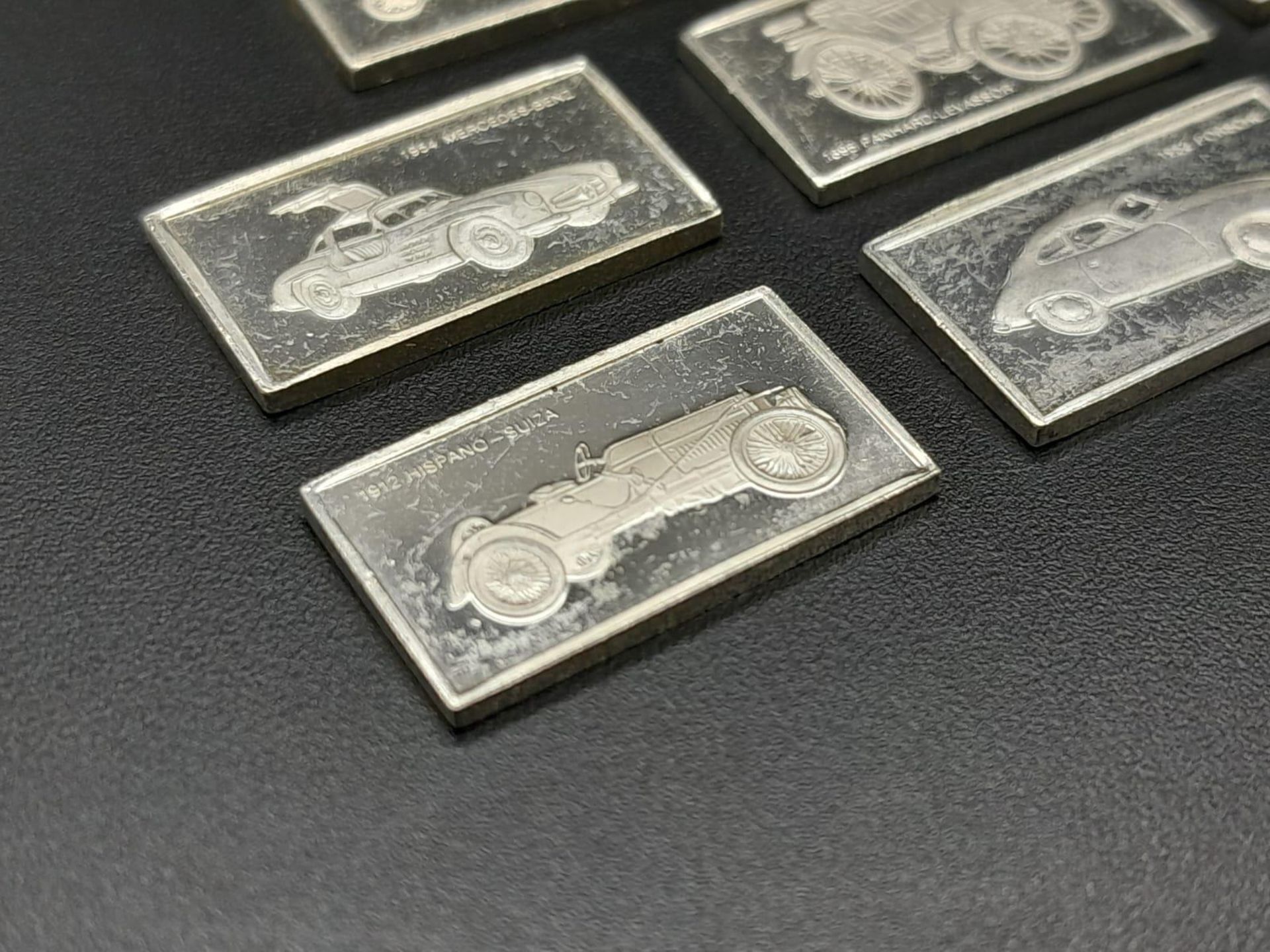 A Selection of 8 Sterling Silver European Car Manufacturer Plaques - Citreon, Mayback, Hispano- - Bild 3 aus 26