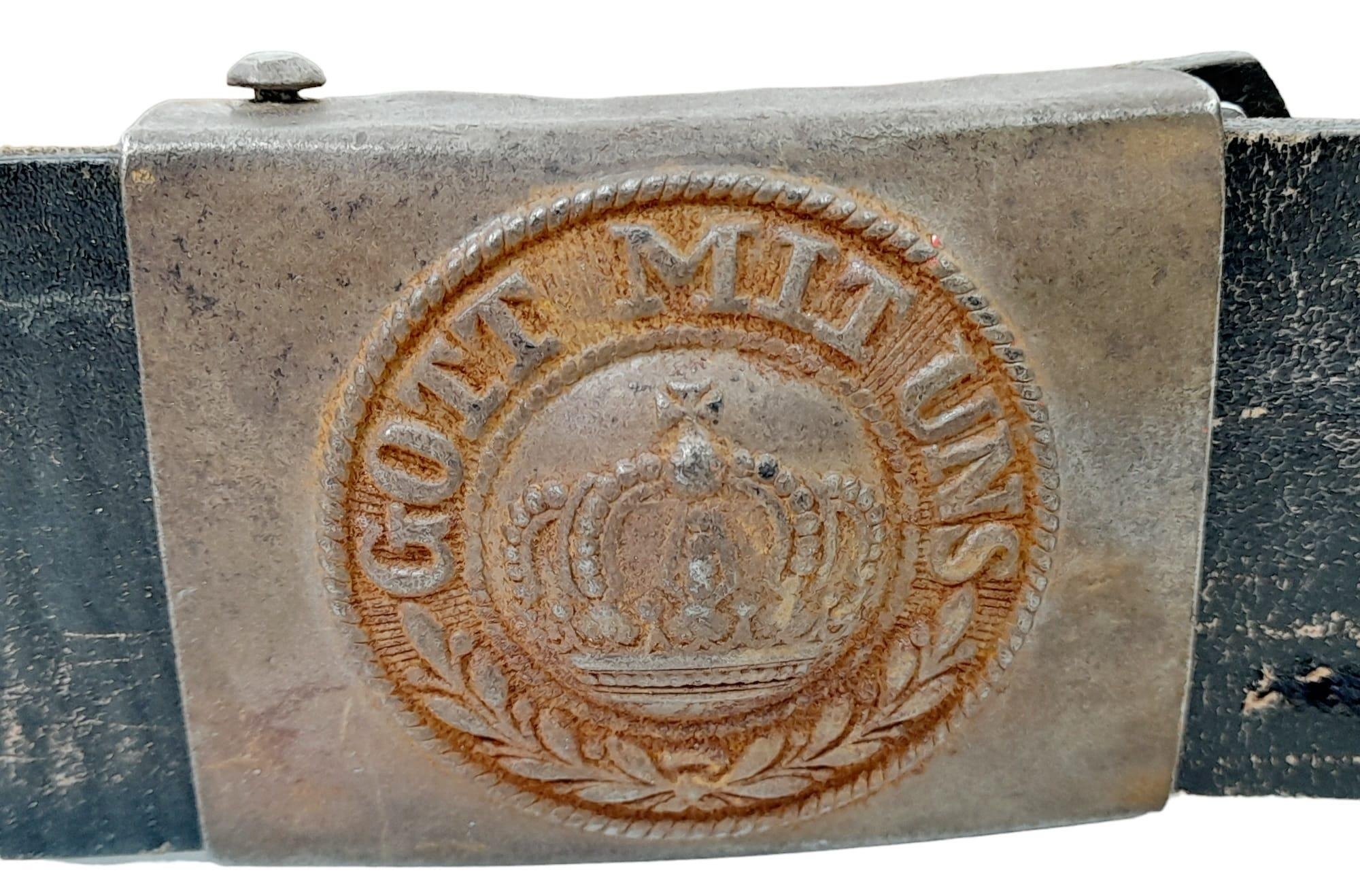 WW1 Imperial German “God With Us” Buckle and belt - Image 2 of 5