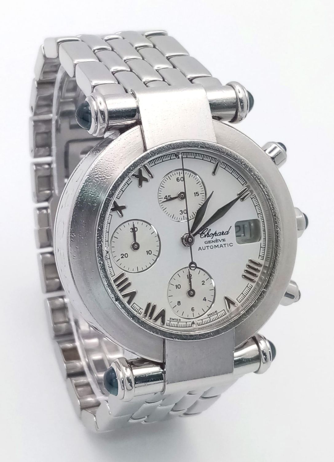 A Chopard Automatic Chronograph Gents Watch. Stainless steel bracelet and case - 37mm. White dial - Image 7 of 16