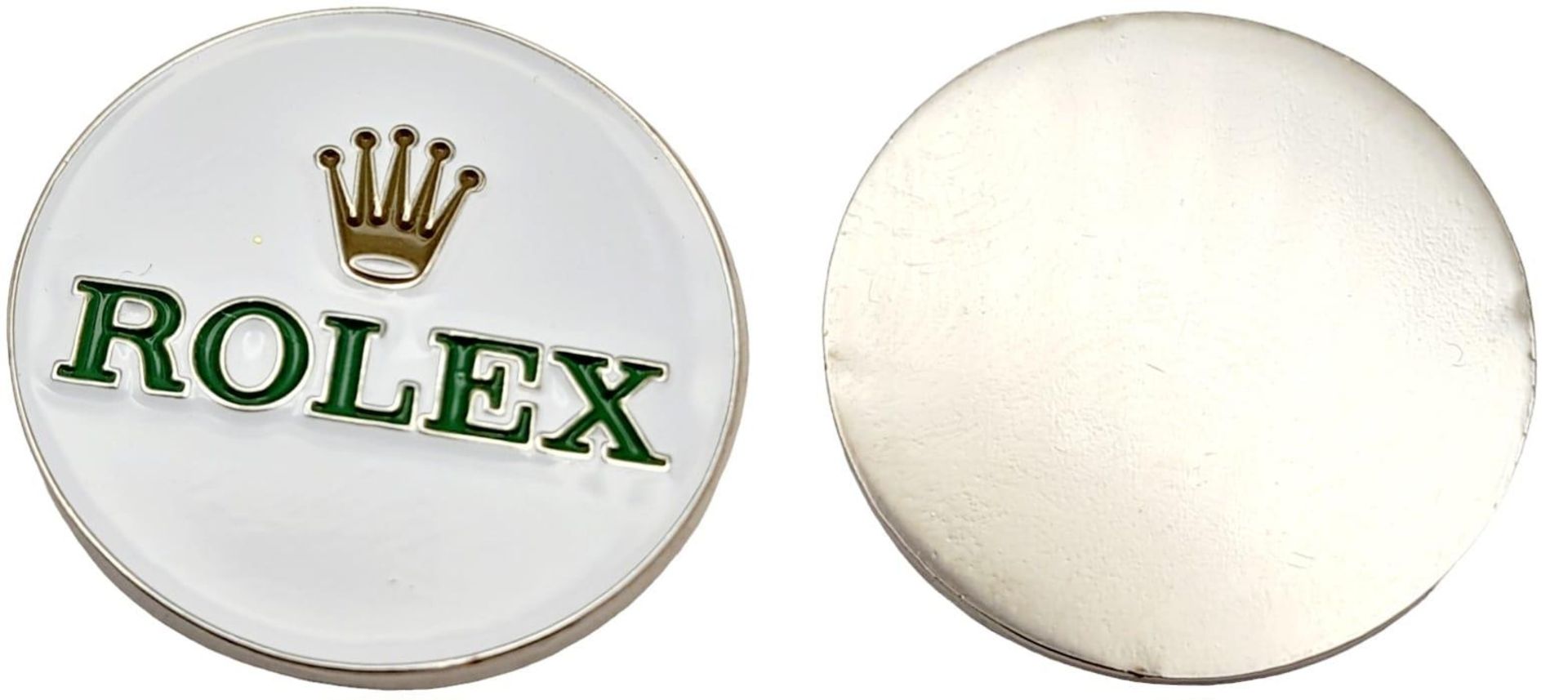A Rolex Branded Golf Putting Green Divot Repair Tool with Removable Rolex Branded Ball Markers. - Image 4 of 5