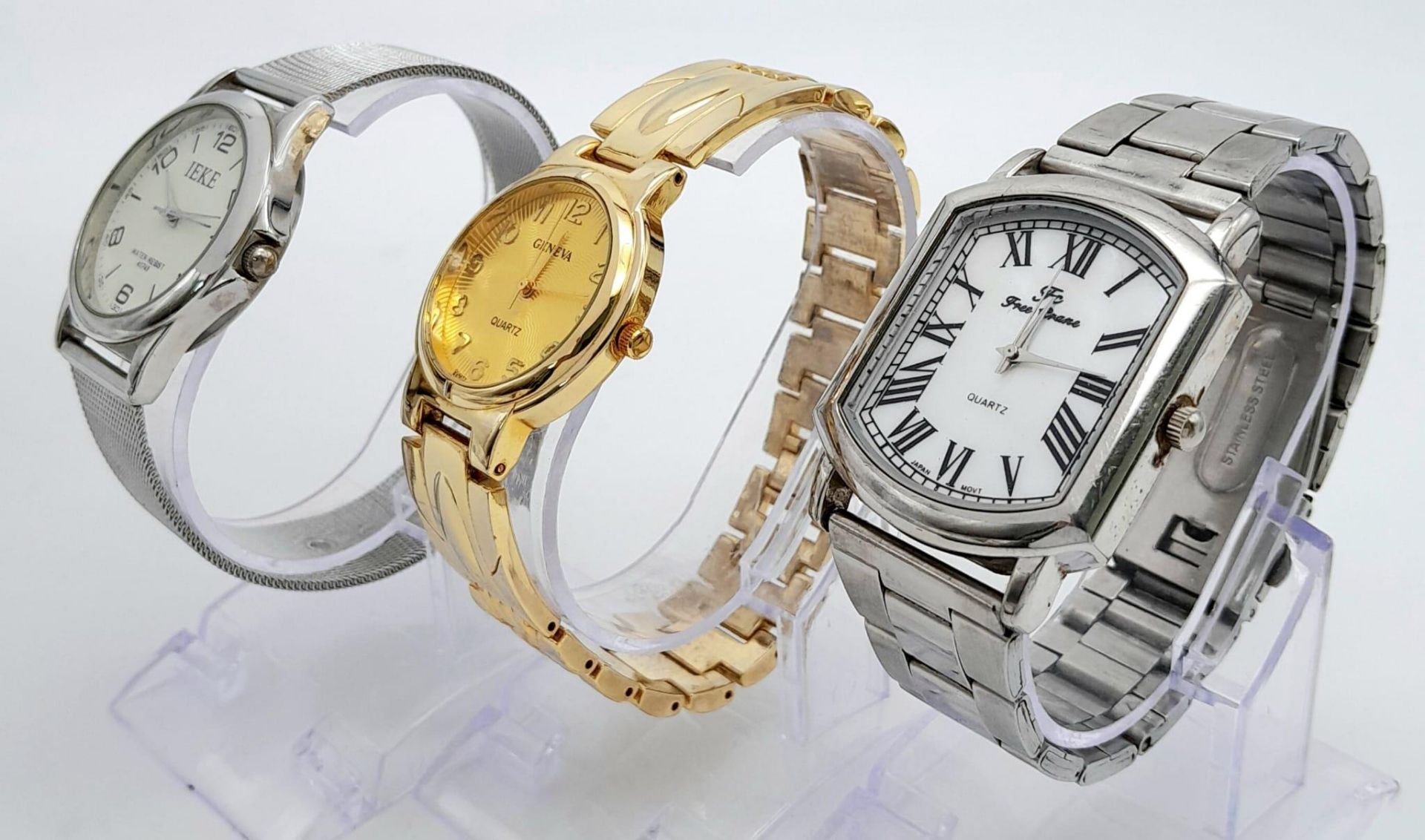 A Parcel of Three Men’s Dress Watches Comprising; 1) A Stainless Steel Tank Style Watch by FC Free - Image 3 of 7