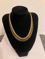 Fabulous 9 carat GOLD CLEOPATRA NECKLACE. 19.2 grams. 41 cm. Beautiful condition.