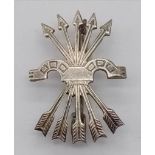 Silver Spanish Civil War Falange Badge worn by members of the German Condor Legion and Blue