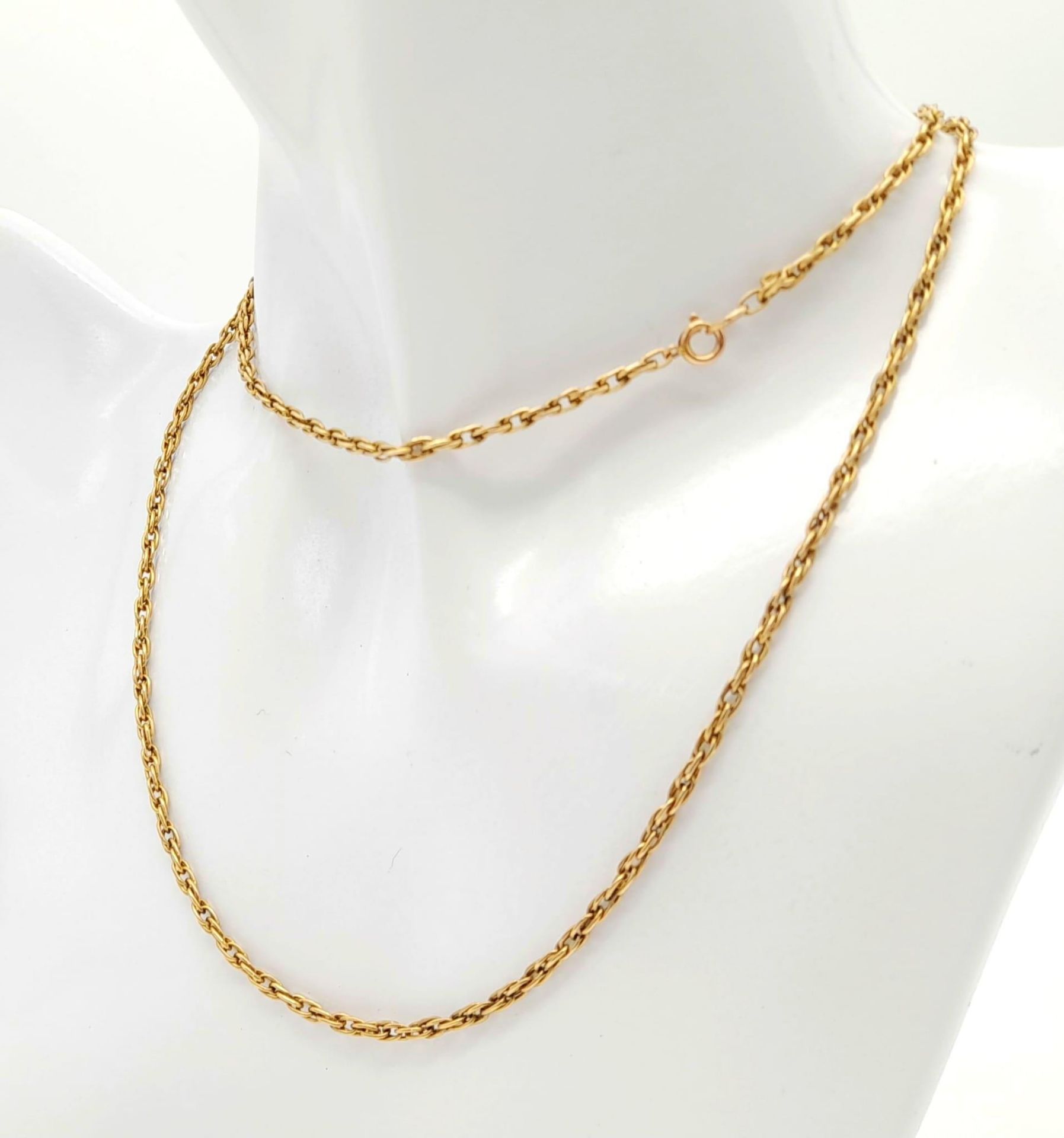 A Vintage 9K Yellow Gold Oval Link Chain/Necklace. 60cm length. 8.7g weight. - Bild 2 aus 5
