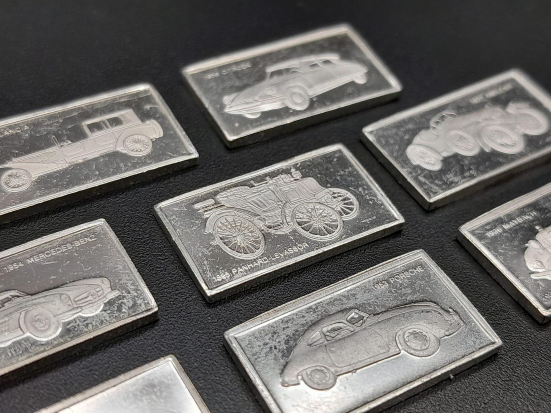 A Selection of 8 Sterling Silver European Car Manufacturer Plaques - Citreon, Mayback, Hispano- - Image 9 of 26