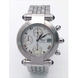 A Chopard Automatic Chronograph Gents Watch. Stainless steel bracelet and case - 37mm. White dial