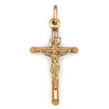 9k yellow gold crucifix pendant 1g