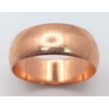 A 14K ROSE GOLD BAND RING . 5.4gms size P