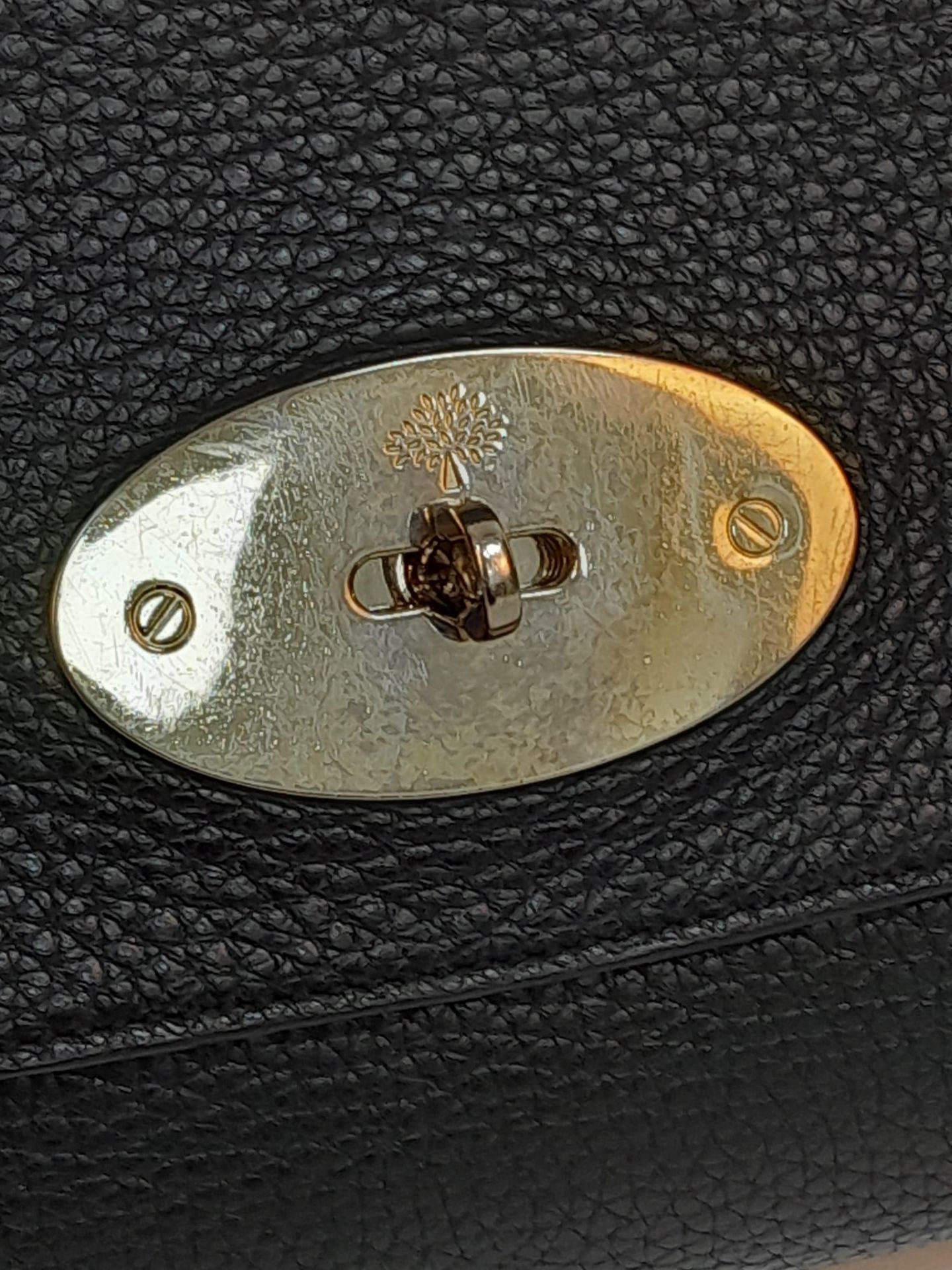 A Mulberry Black 'Lily' Bag. Leather exterior with gold-toned hardware, chain and leather strap, - Image 7 of 12