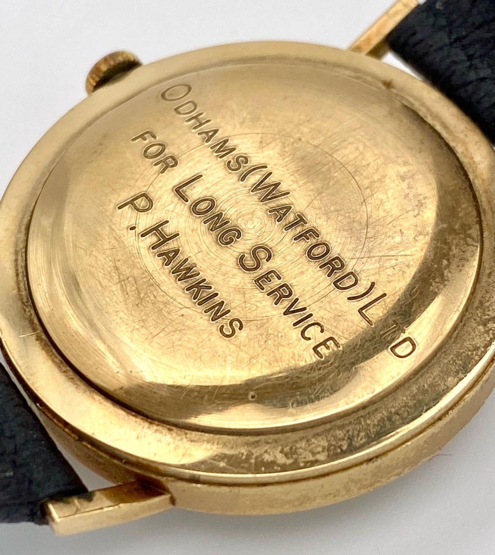 A Vintage Bulova 9K Gold Cased Mechanical Gents Watch. Black leather strap. 9K gold inscribed case - - Bild 12 aus 16