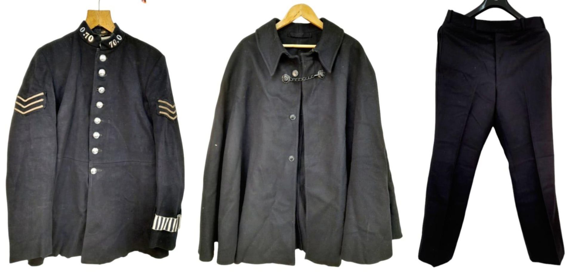 An Antique Victorian Police Officers (Sergeant) High Collar Tunic - With matching vintage trousers