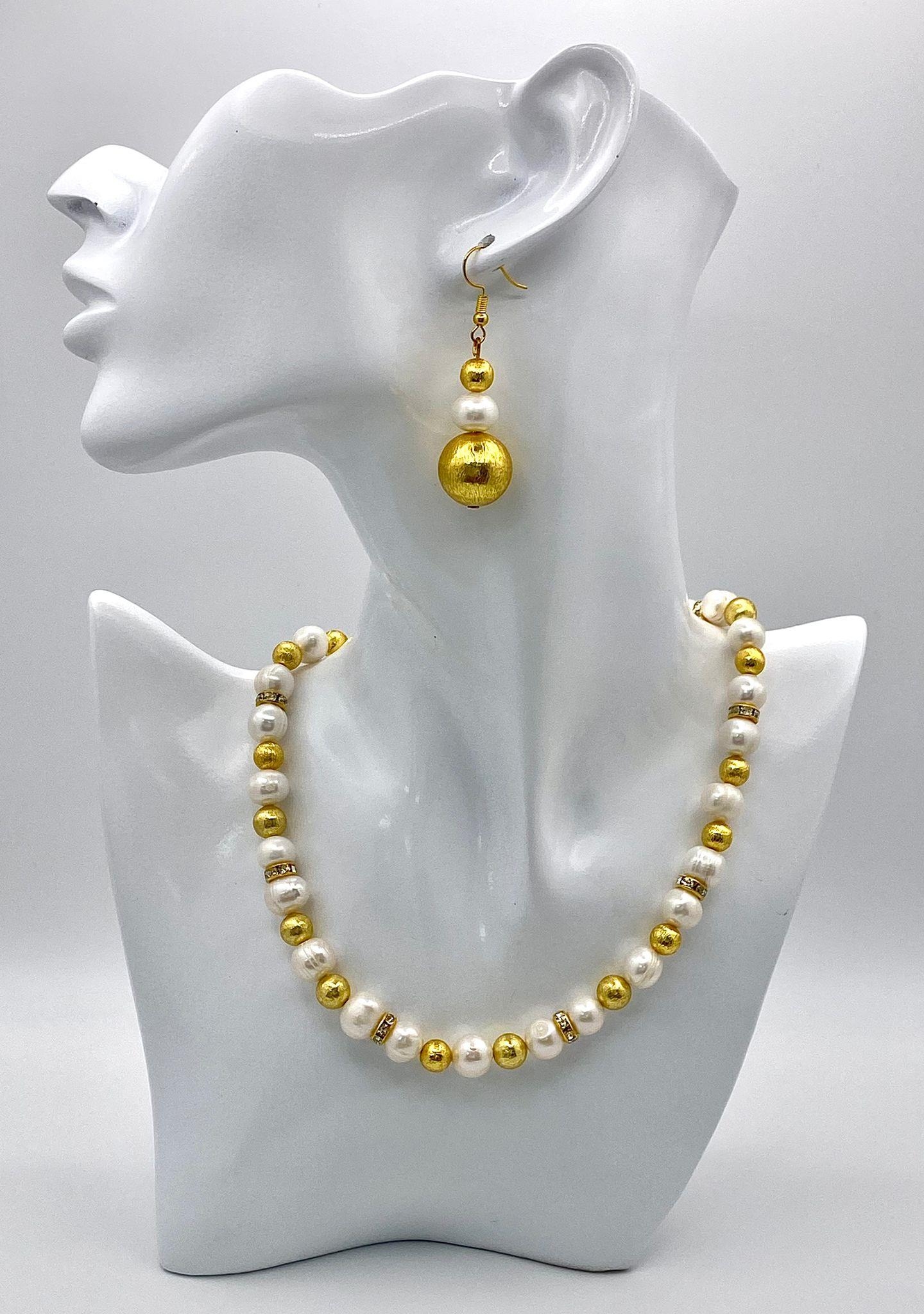 thumbnail image 2 of Freshwater Pearl Necklace – Timeless Elegance In Gold Or Silver Sterling Silver / White / 16 2 of 10