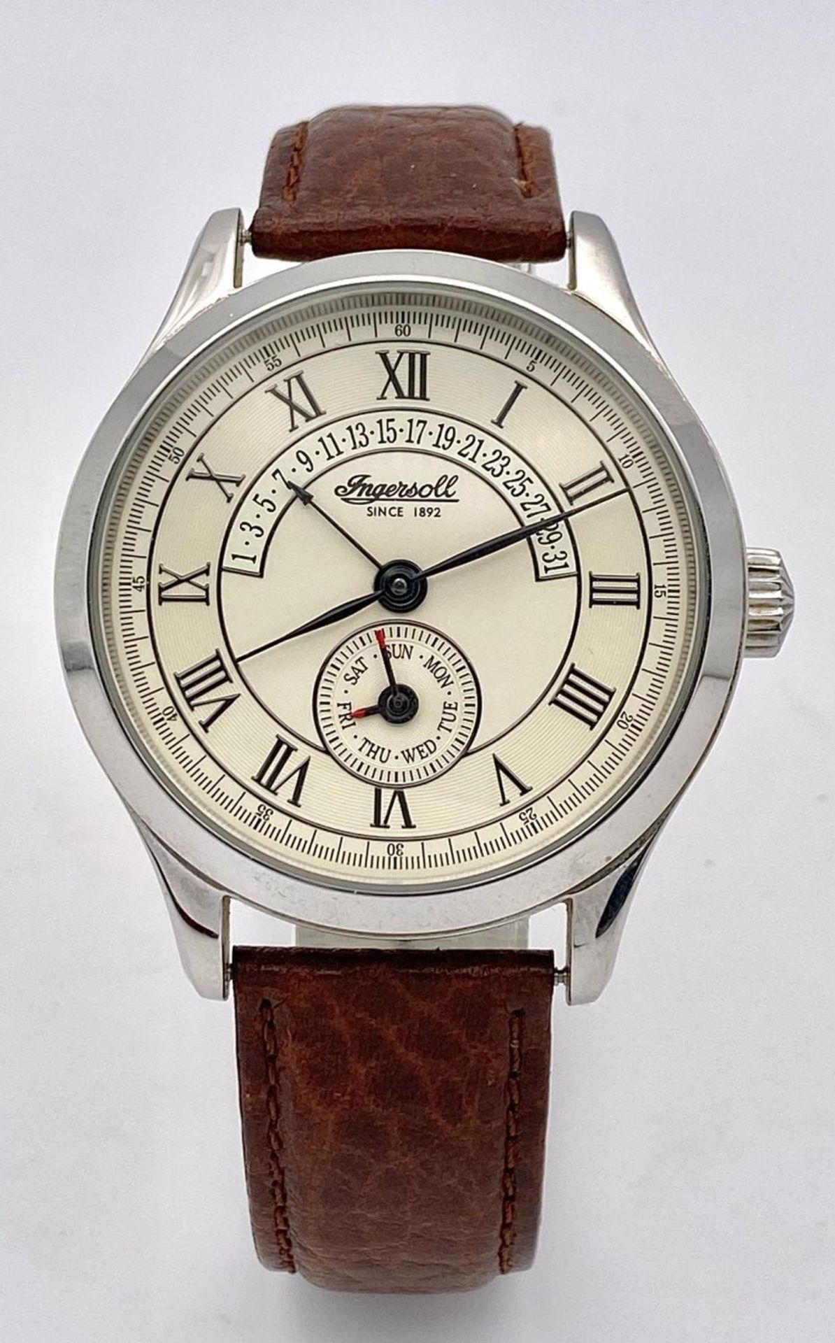 A Limited Edition (IN4800) Ingersoll Automatic Gents Watch. Brown leather strap. Stainless steel - Image 3 of 18