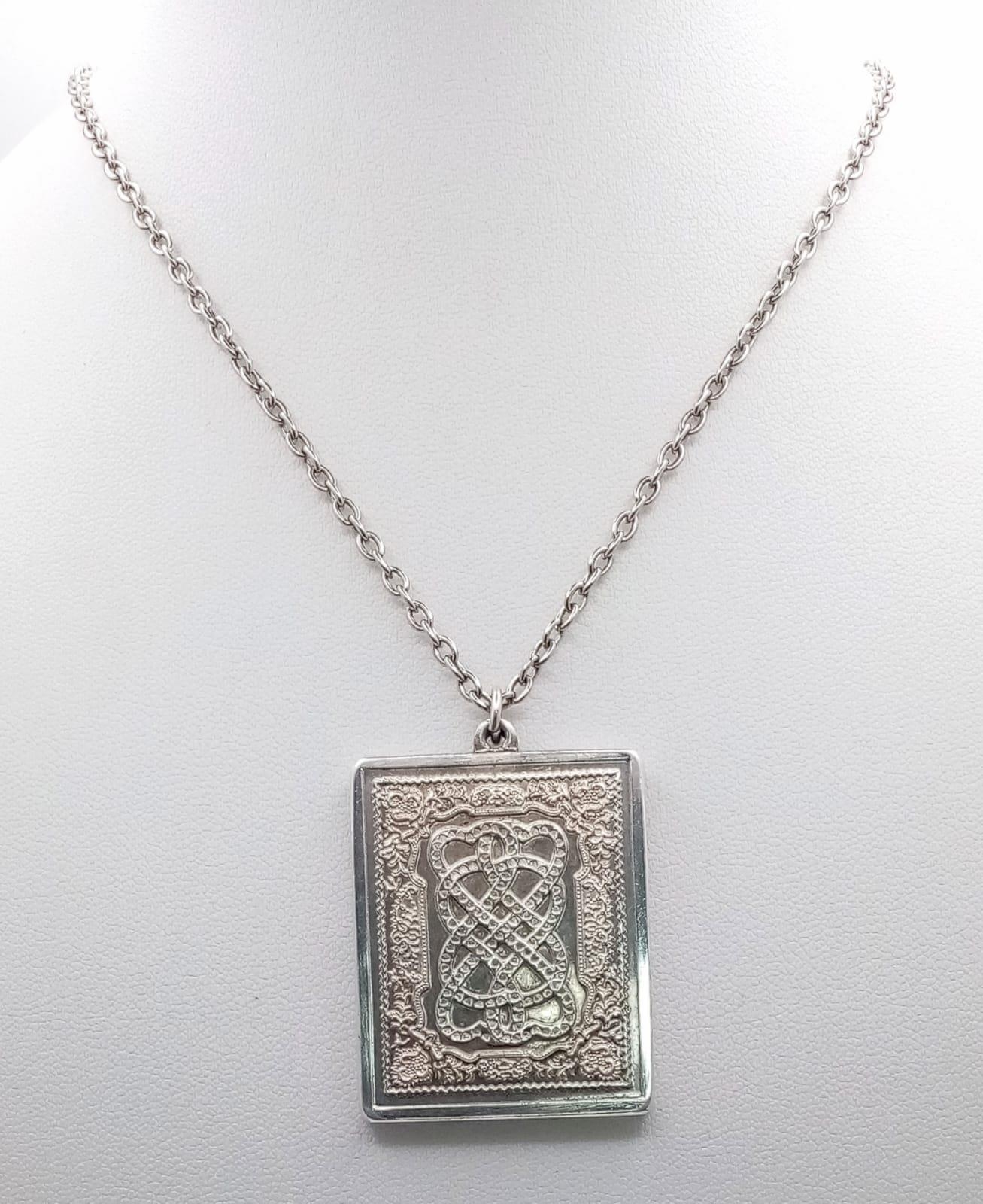 A fabulous 925 silver St Valentine's Day 1977 rectangular bar (3.8 X 4.1cm) pendant on silver - Image 2 of 10