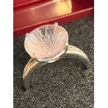 Stunning 9 carat WHITE GOLD and PINK TOURMALINE SOLITAIRE RING. Have a large (5 carat) Beautifully