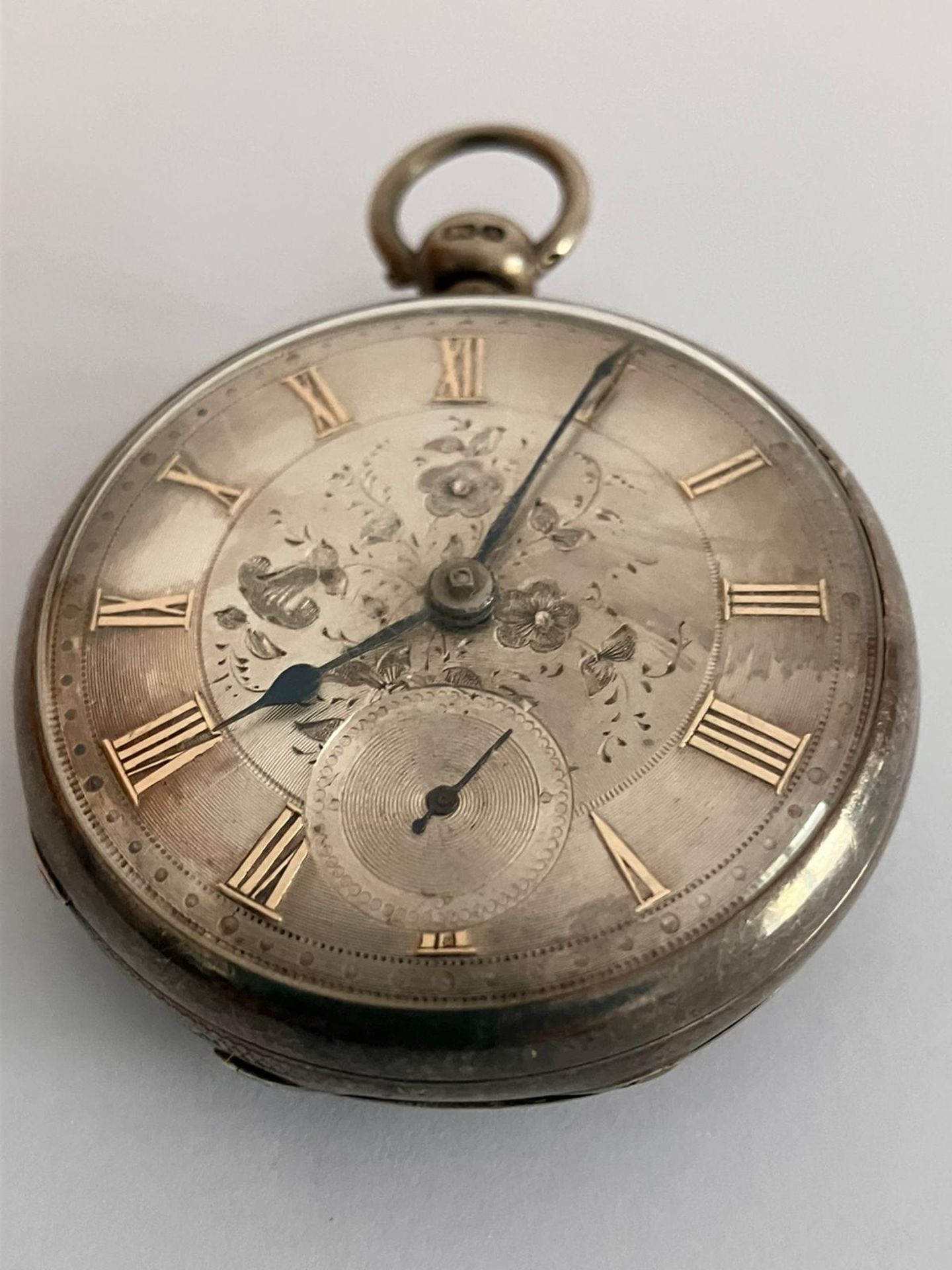 Antique SILVER POCKET WATCH, Having clear hallmark for John Hammon, London 1850. Beautifully - Bild 8 aus 9