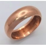 A 9K ROSE GOLD BAND RING . 6.2gms size K/L