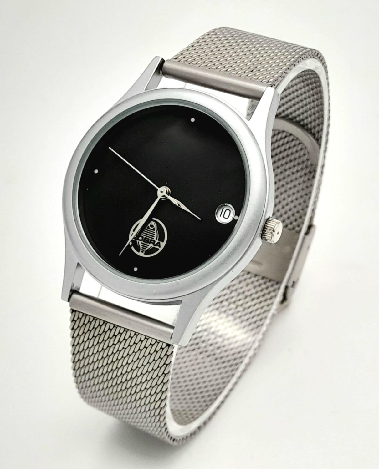 A MODERN "COBRA" BY CITY WATCH INTERNATIONAL , QUARTZ MOVEMENT ON A STAINLESS STEEL STRAP . 34mm - Image 3 of 12