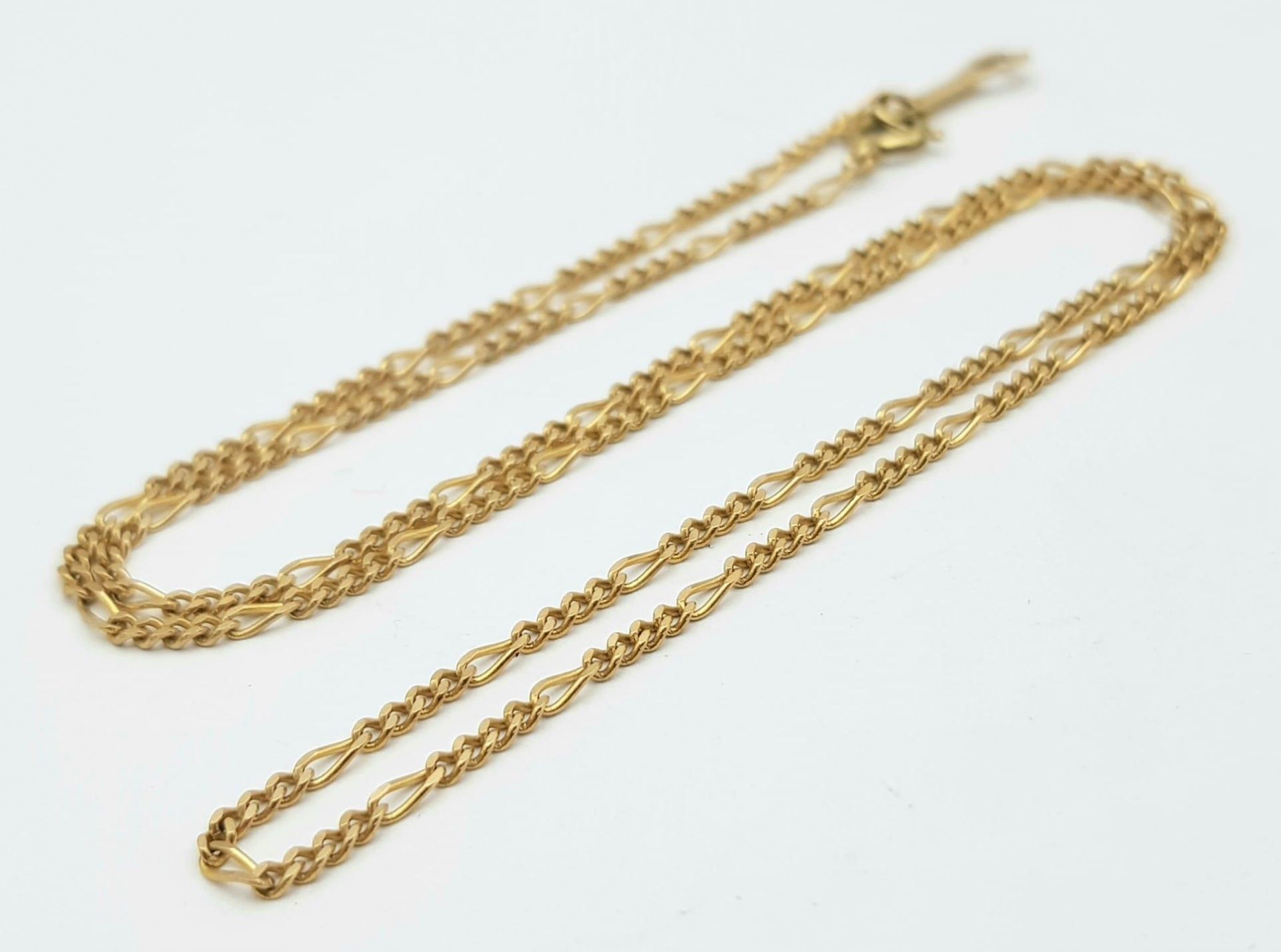 A 9K Yellow Gold Disappearing Necklace. 40cm. 2.2g weight. - Bild 2 aus 4