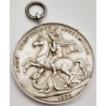 A Silver 1893 Dated Army Temperance Medal Issued by Badderley Bros. London. These medal were