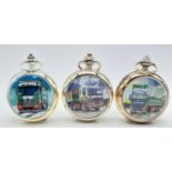 A Parcel of Three ‘Eddie Stobart Transport’ Manual Wind Silver Plated Pocket Watches. Names Include;