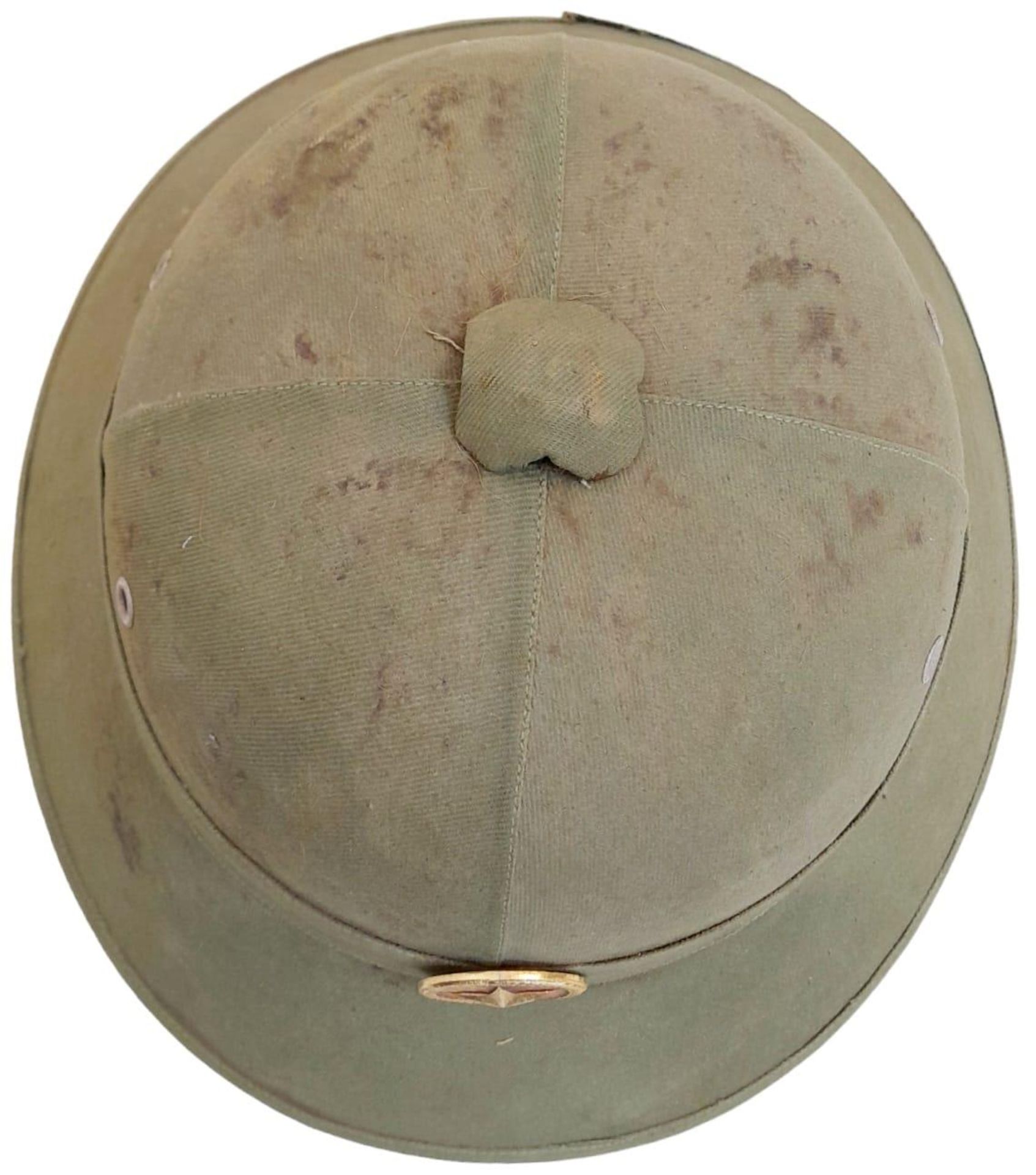 Vietnam War Era North Vietnamese Army (NVA) Fiber Helmet. - Image 7 of 9