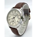 A Limited Edition (IN4800) Ingersoll Automatic Gents Watch. Brown leather strap. Stainless steel