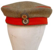 WW1 German Infantry Feld Mutz nicknamed the “Pork Pie” Hat by the Tommies. Dated 1916.