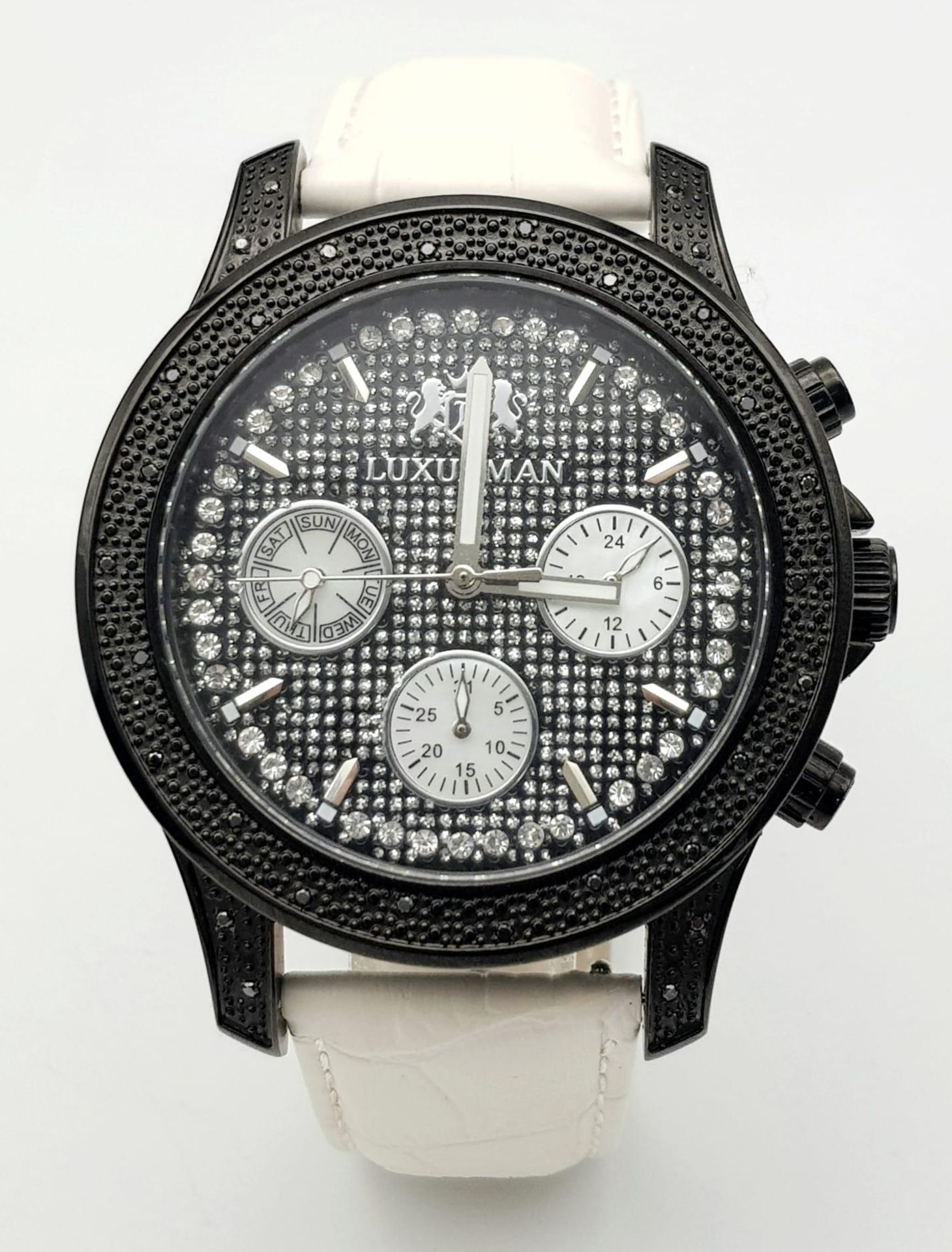 A Luxerman Raptor Gents Diamond Watch. Three different bracelets to choose from. Diamond case -