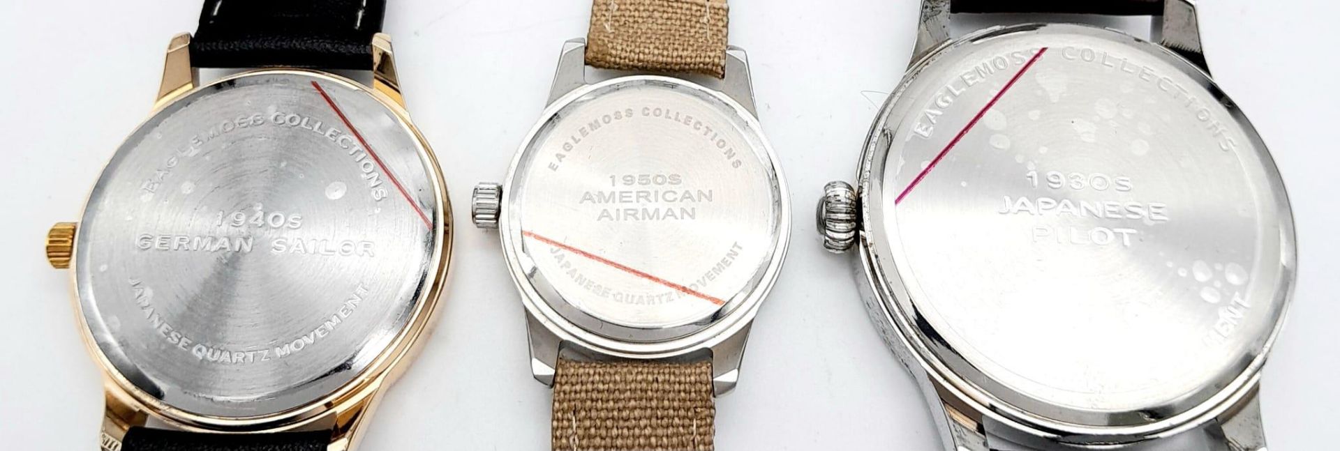 A Parcel of Three Military designed Homage Watches Comprising; 1) Japanese Pilots Watch (47mm Case), - Bild 7 aus 7