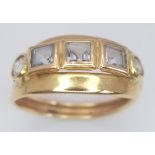 An 19K Yellow Gold Diamond and Topaz Ring. Size P, 2.1g total weight. Ref: SC 7076