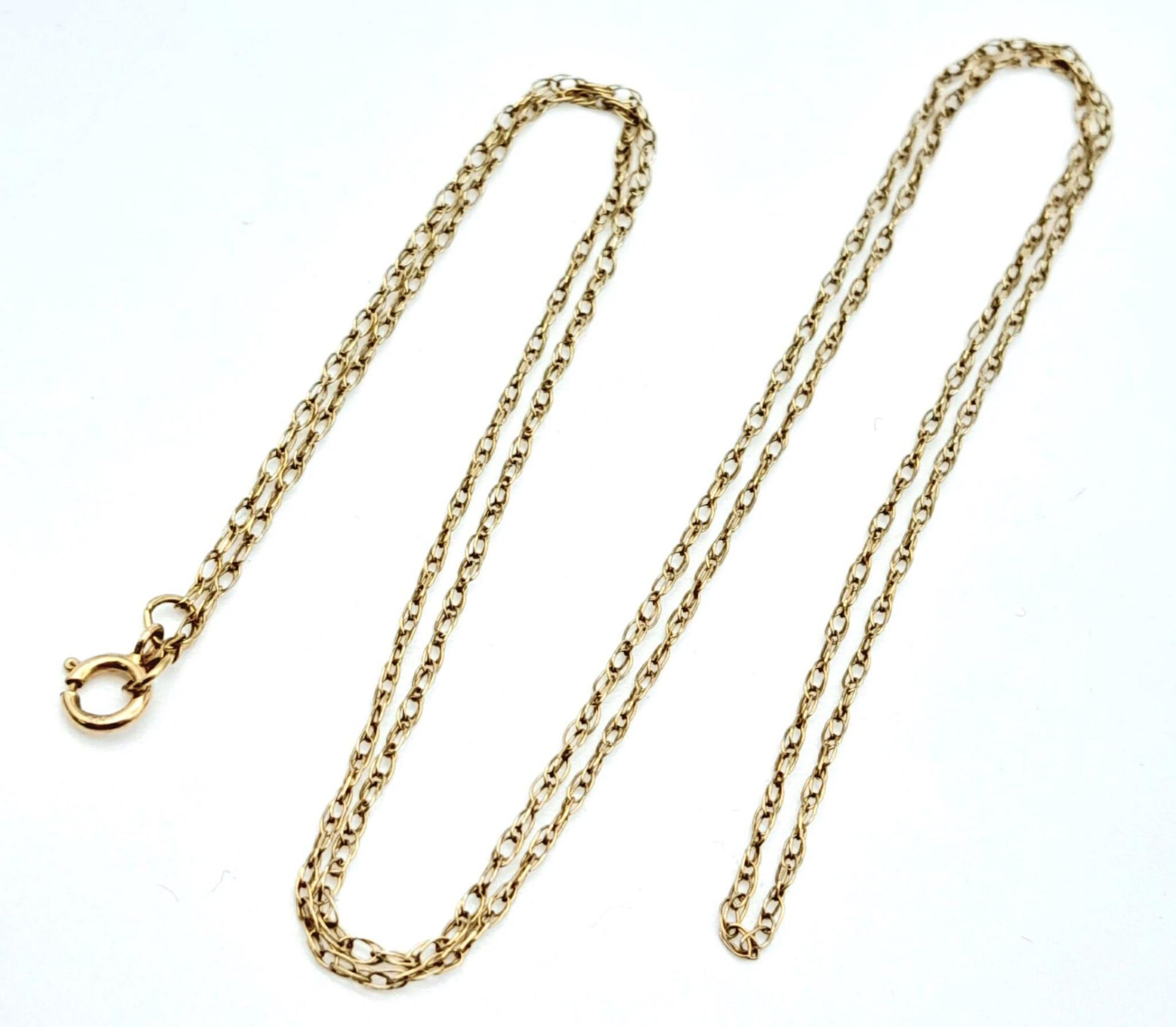 A 9K Yellow Gold Disappearing Necklace. 48cm length. 0.75g weight. - Image 4 of 6