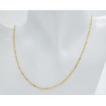 A 9K Yellow Gold Disappearing Necklace. 44cm length. 1.8g weight.