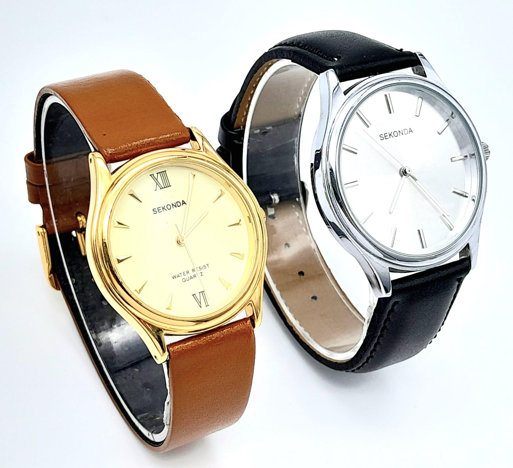 Two Different Style Quartz Sekonda Watches. Both in good condition and working order. - Bild 3 aus 6