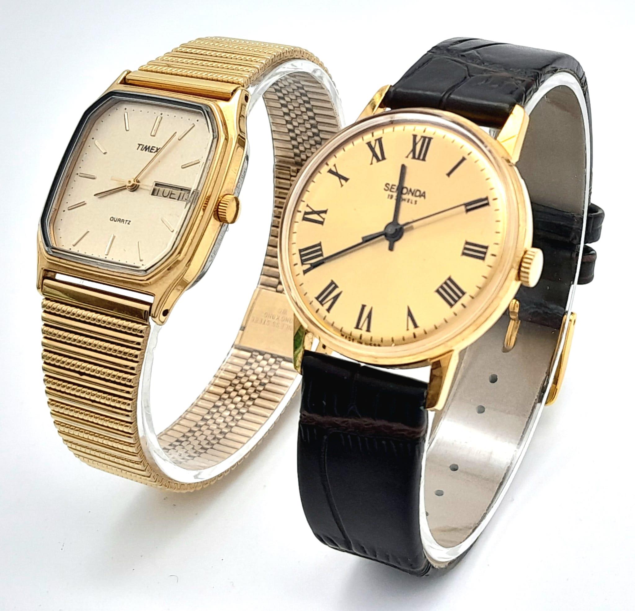 A Vintage Timex and Sekonda Quartz Watch. Sekonda -34mm and Timex - 28mm case. Both in good - Bild 4 aus 8