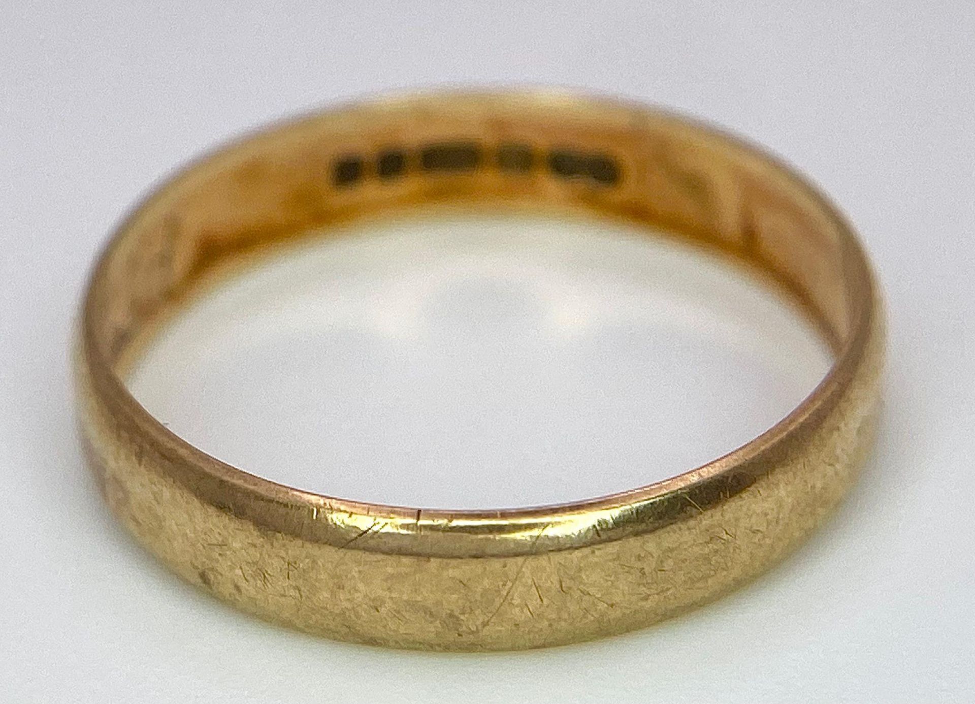 A 9 K yellow gold band ring, size: N, weight: 1.6 g - Bild 4 aus 7