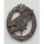 3rd Reich Fallschirmjäger (Army Paratrooper) Qualification Badge. Maker JMME & Sohn Berlin.
