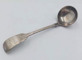 A vintage French silver ladle. Total weight 47G. Total length 18cm. Please see photos for