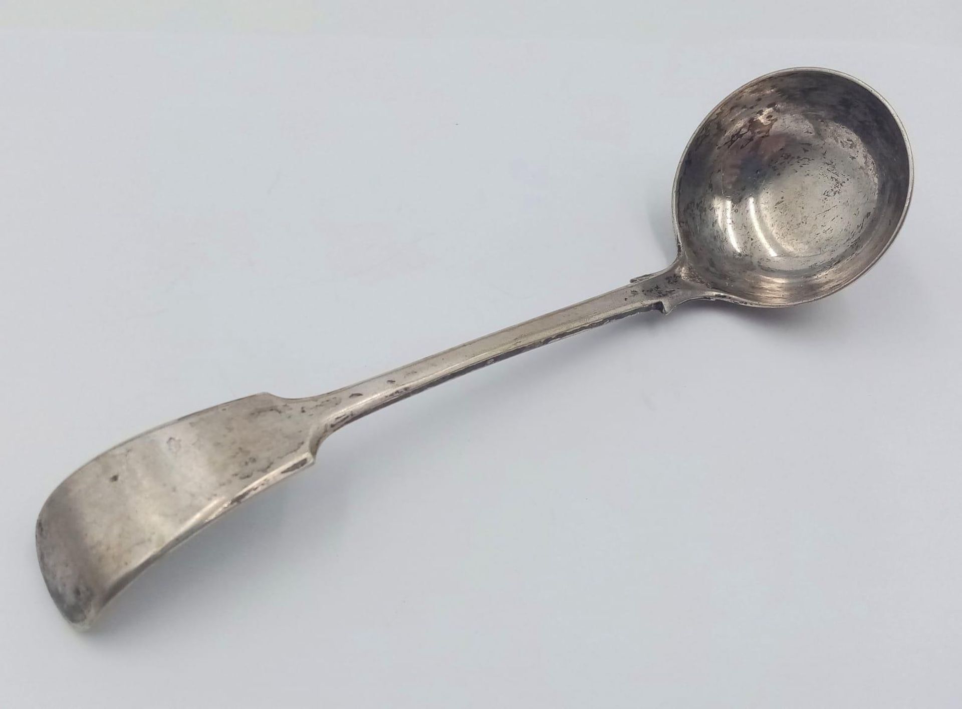 A vintage French silver ladle. Total weight 47G. Total length 18cm. Please see photos for