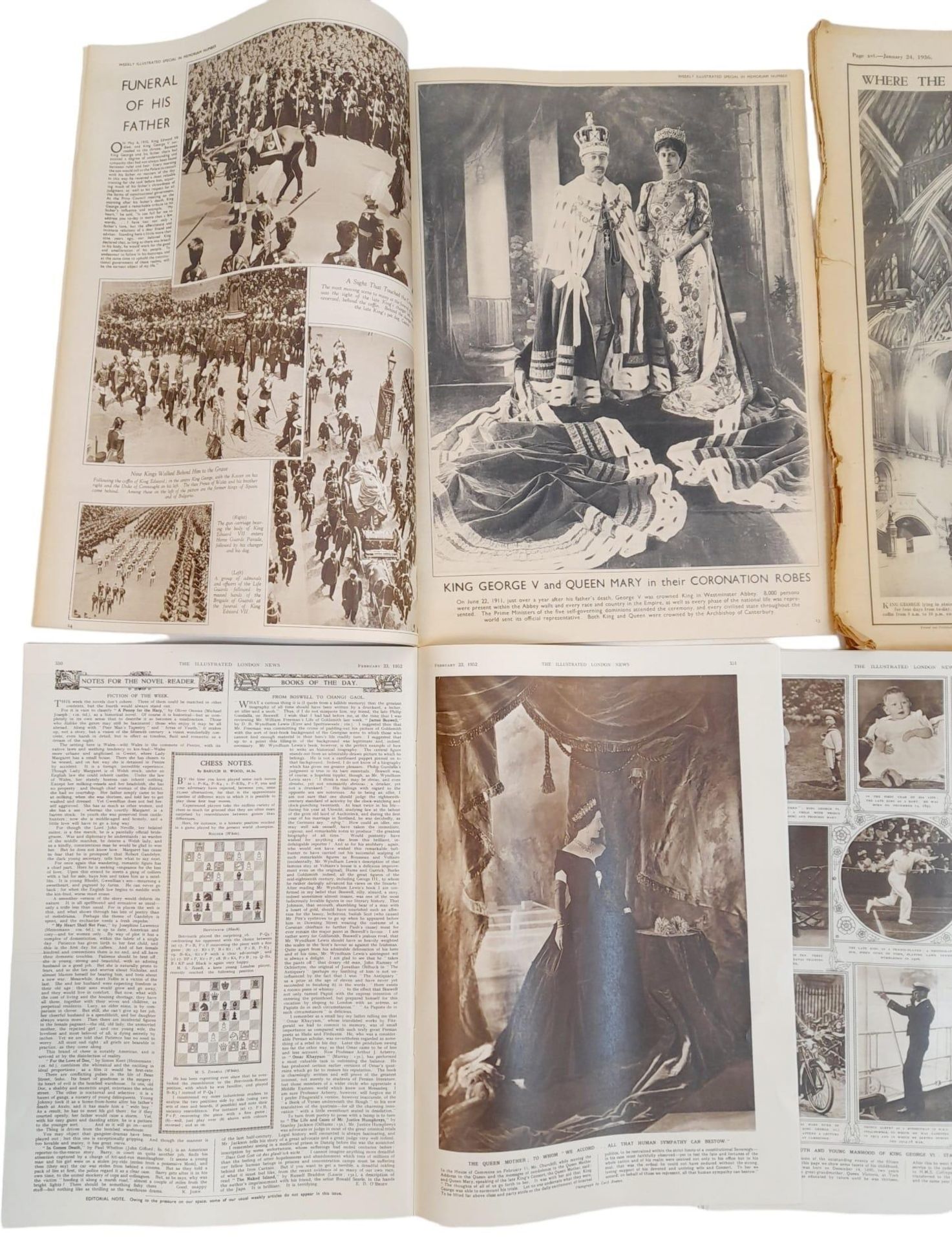 A Selection of Vintage copies of Newspapers and Magazines Marking the Deaths of King George V and - Bild 5 aus 10