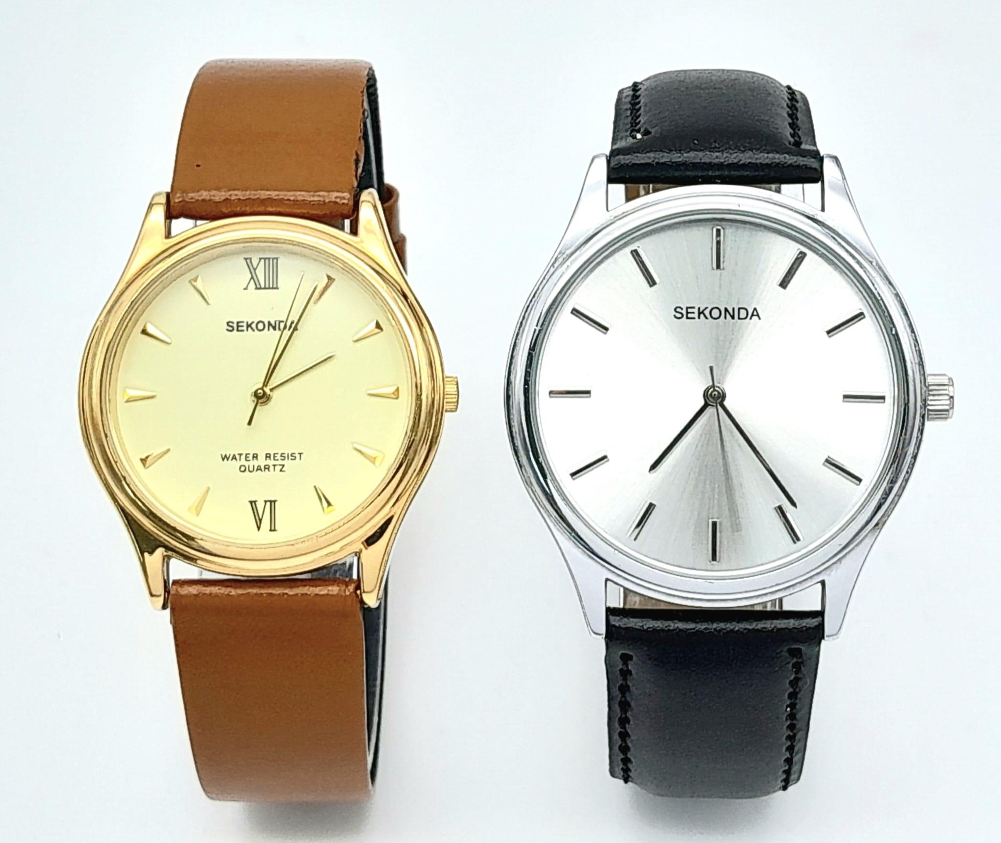 Two Different Style Quartz Sekonda Watches. Both in good condition and working order.