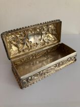 Antique SILVER TRINKET BOX,clear Hallmark for William Comyns, London 1894. Beautifully decorated