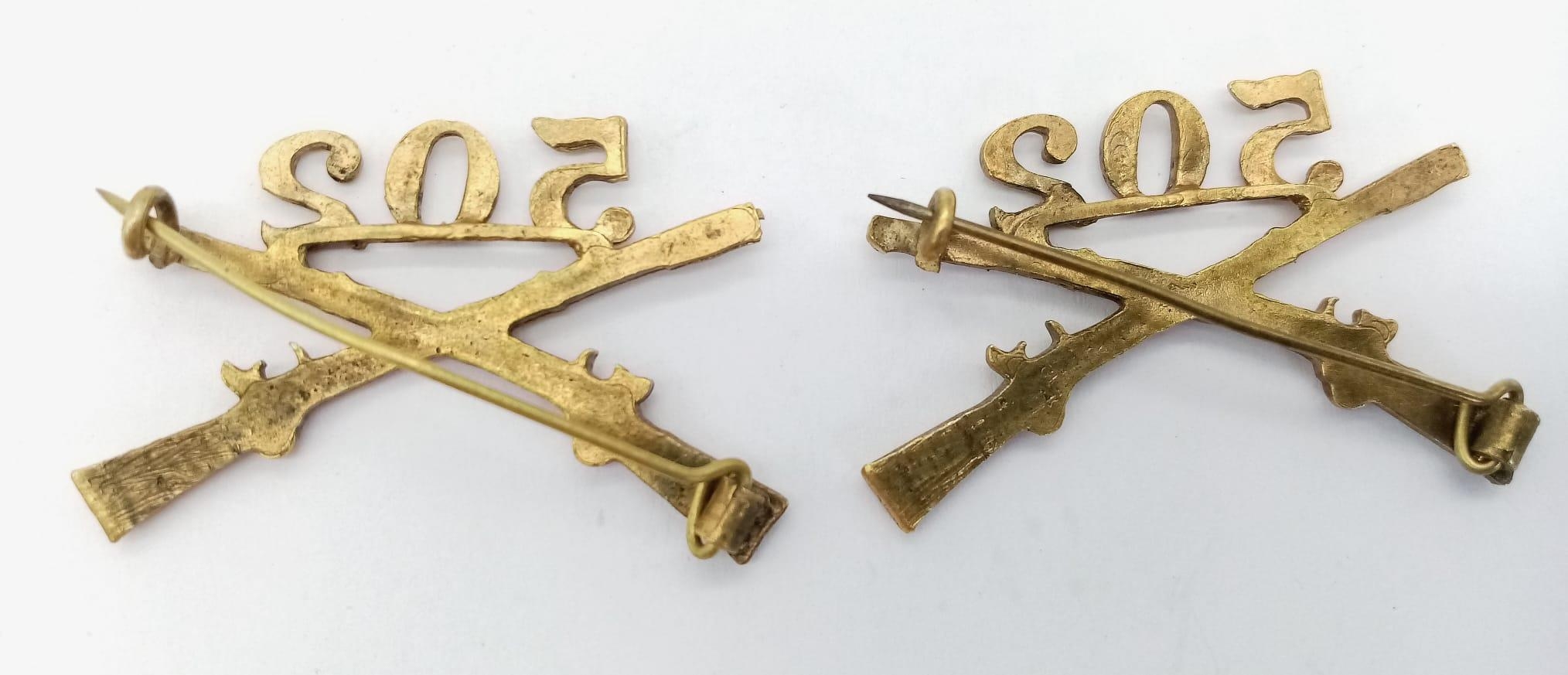 Pair of WW2 502nd Parachute Infantry Regiment Collar Badges. - Image 2 of 3