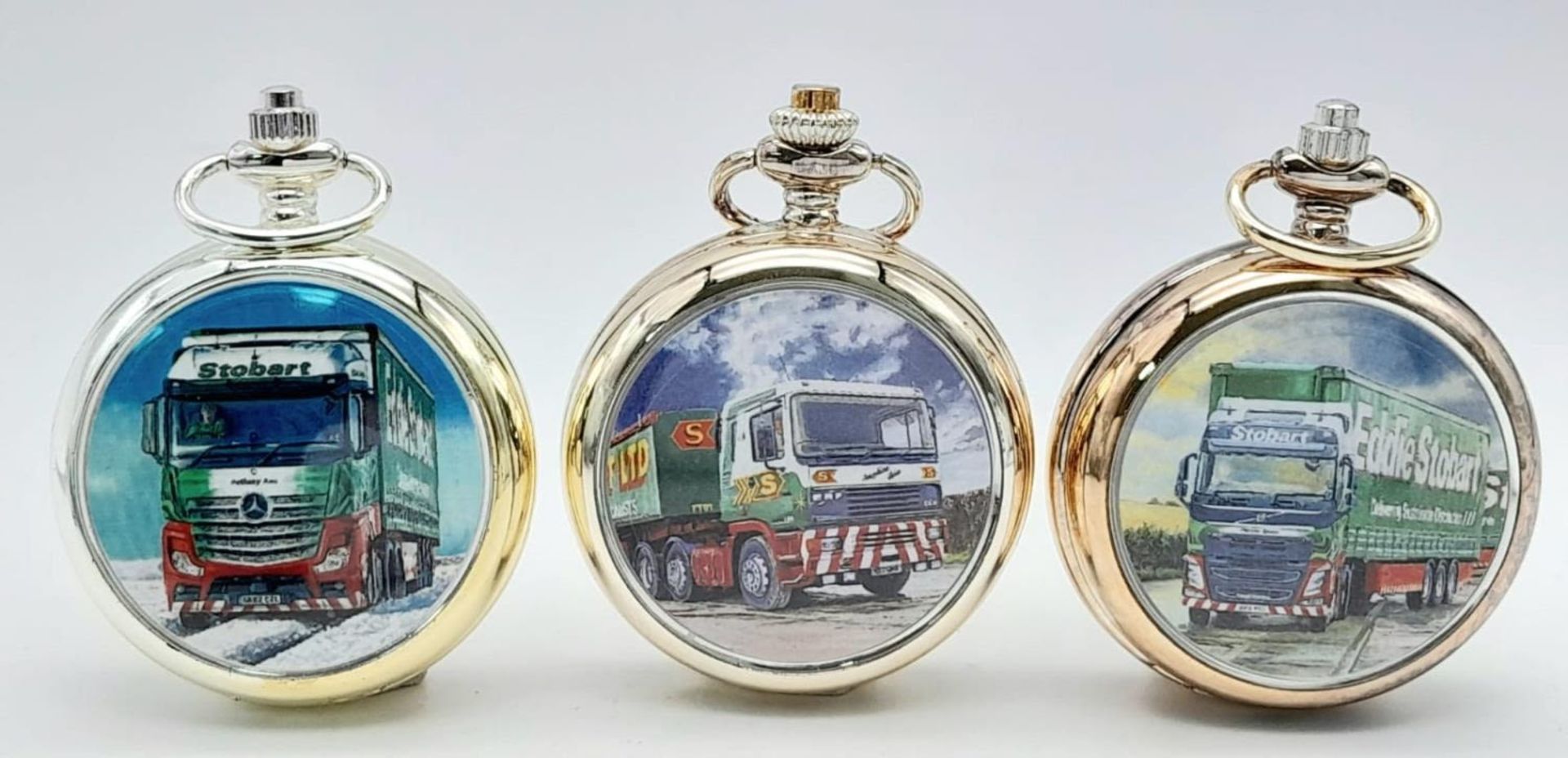 A Parcel of Three ‘Eddie Stobart Transport’ Manual Wind Silver Plated Pocket Watches. Names Include; - Bild 3 aus 10