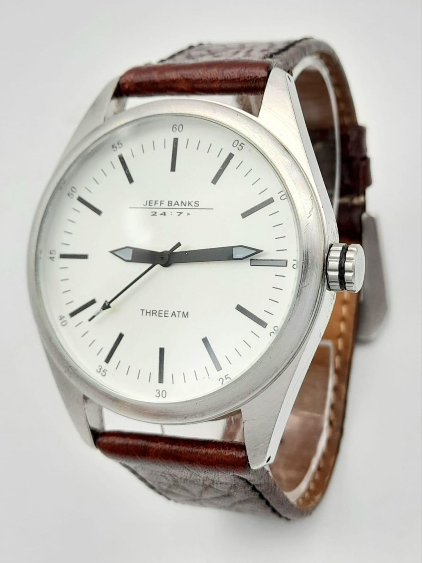 A Men’s Vintage Jeff Banks Quartz Watch. 46mm Including Crown. Full Working Order. - Bild 5 aus 10