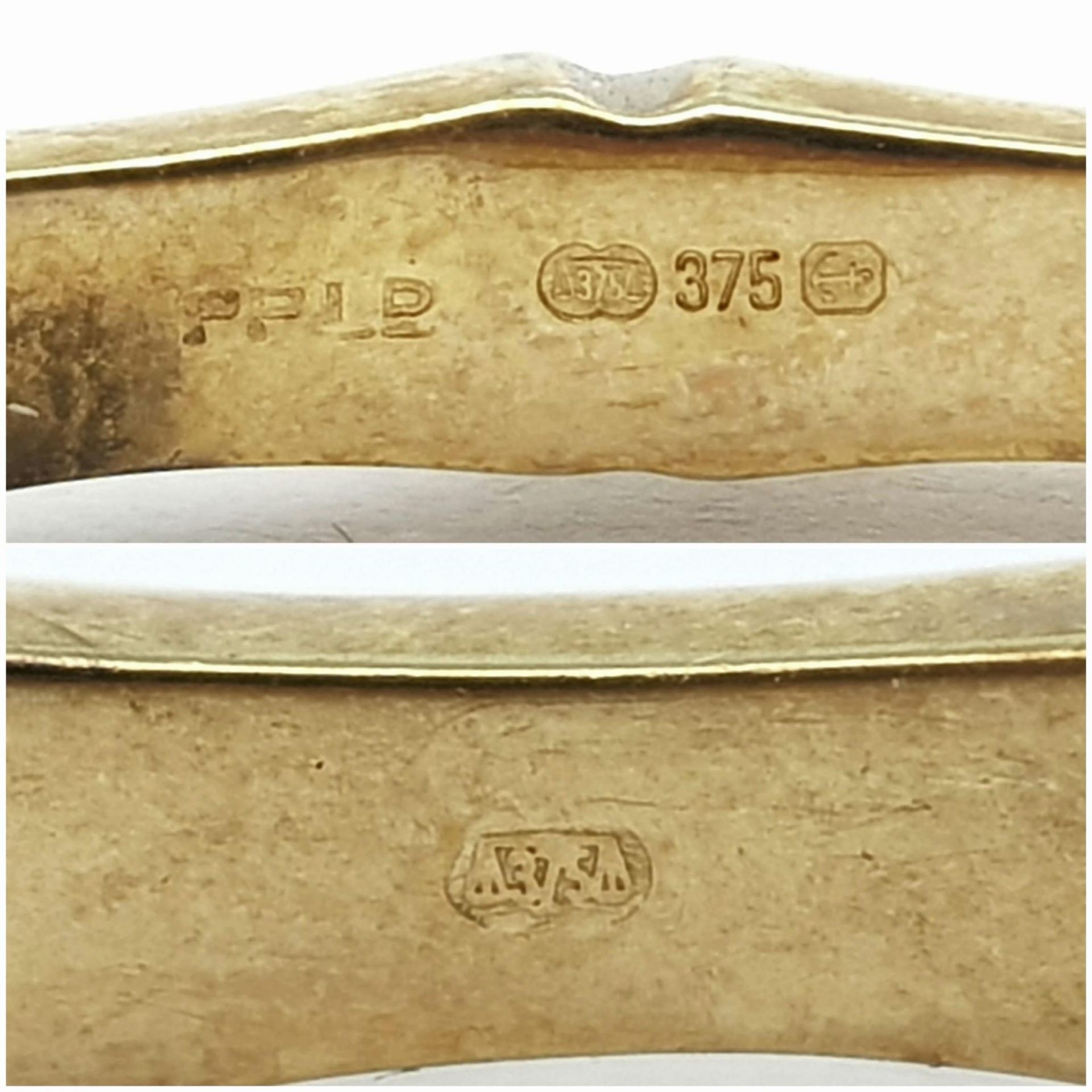 A 9K GOLD HINGED BANGLE IN BAMBOO STYLE . 9.0gms - Image 5 of 5