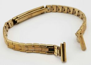 A BRAND NEW LADIES 9K GOLD WATCH STRAP WITH REMOVABLE LINKS FOR SIZE ADJUSTMENT . 9gms