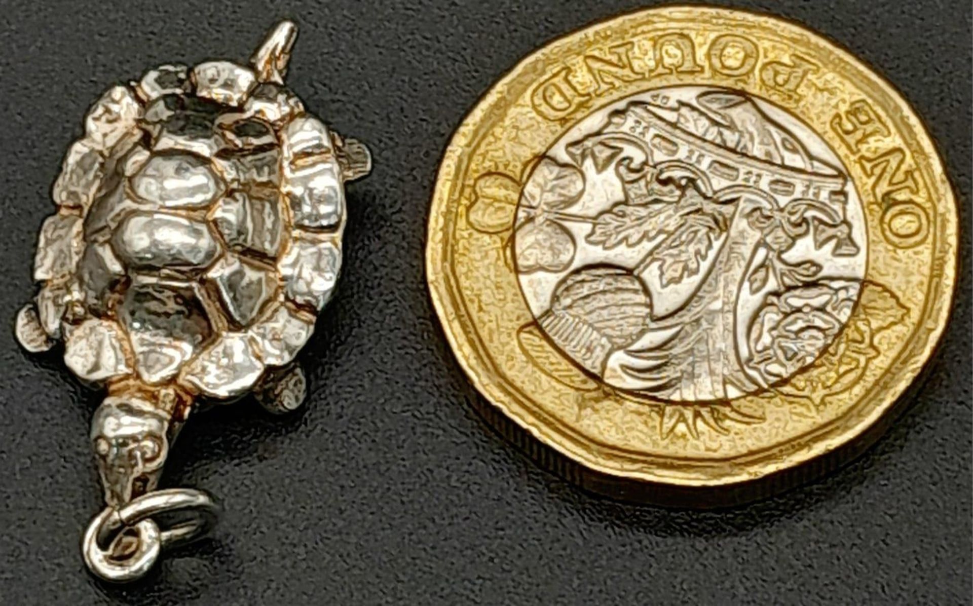 STERLING SILVER TORTOISE CHARM, WHICH OPENS TO REVEAL A HARE DEPICTING THE FAMOUS TORTOISE AND THE - Bild 4 aus 8